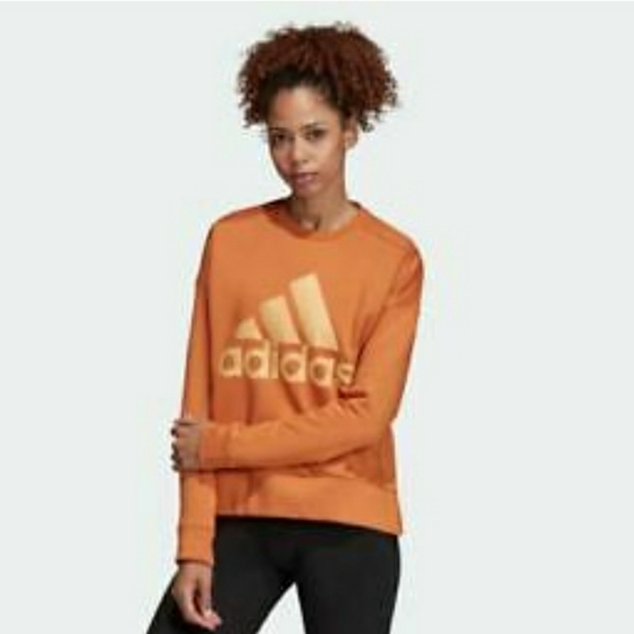 adidas Women's ID Glam Sweatshirt Tech Copper Med - Picture 3 of 9